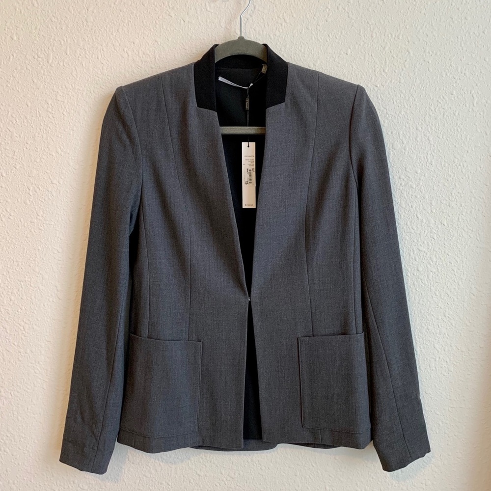 T Tahari grey blazer size 2